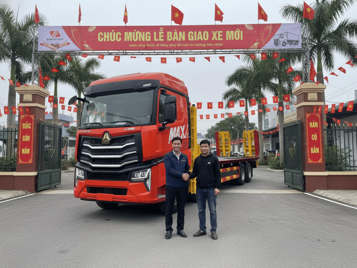 Sàn chuyên dụng siêu khỏe cho xe nâng đầu Howo Max 4 chân