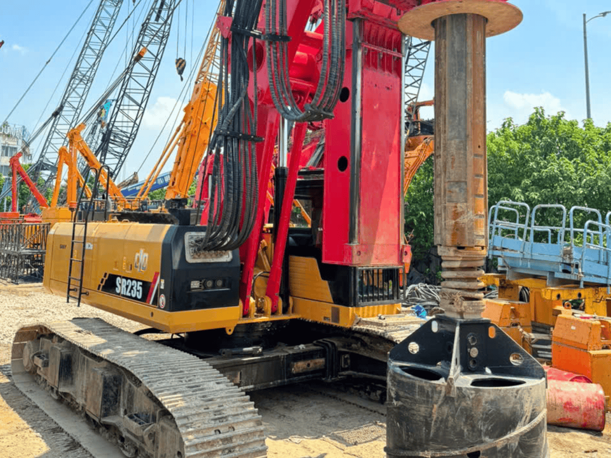 Sany SR235 thi công thực tế đường kính 2000mm
