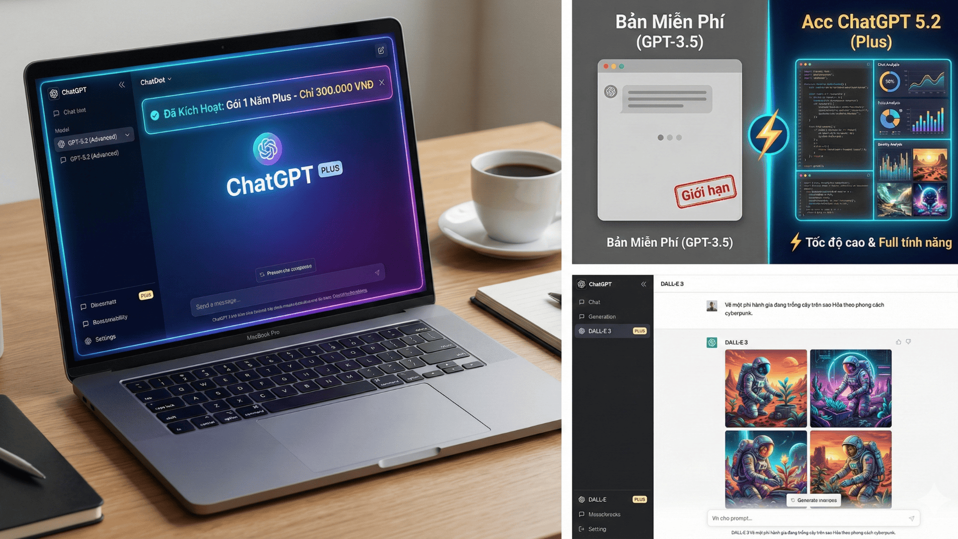 So sánh tính năng của tài khoản ChatGPT 5.2 và bản miễn phí.