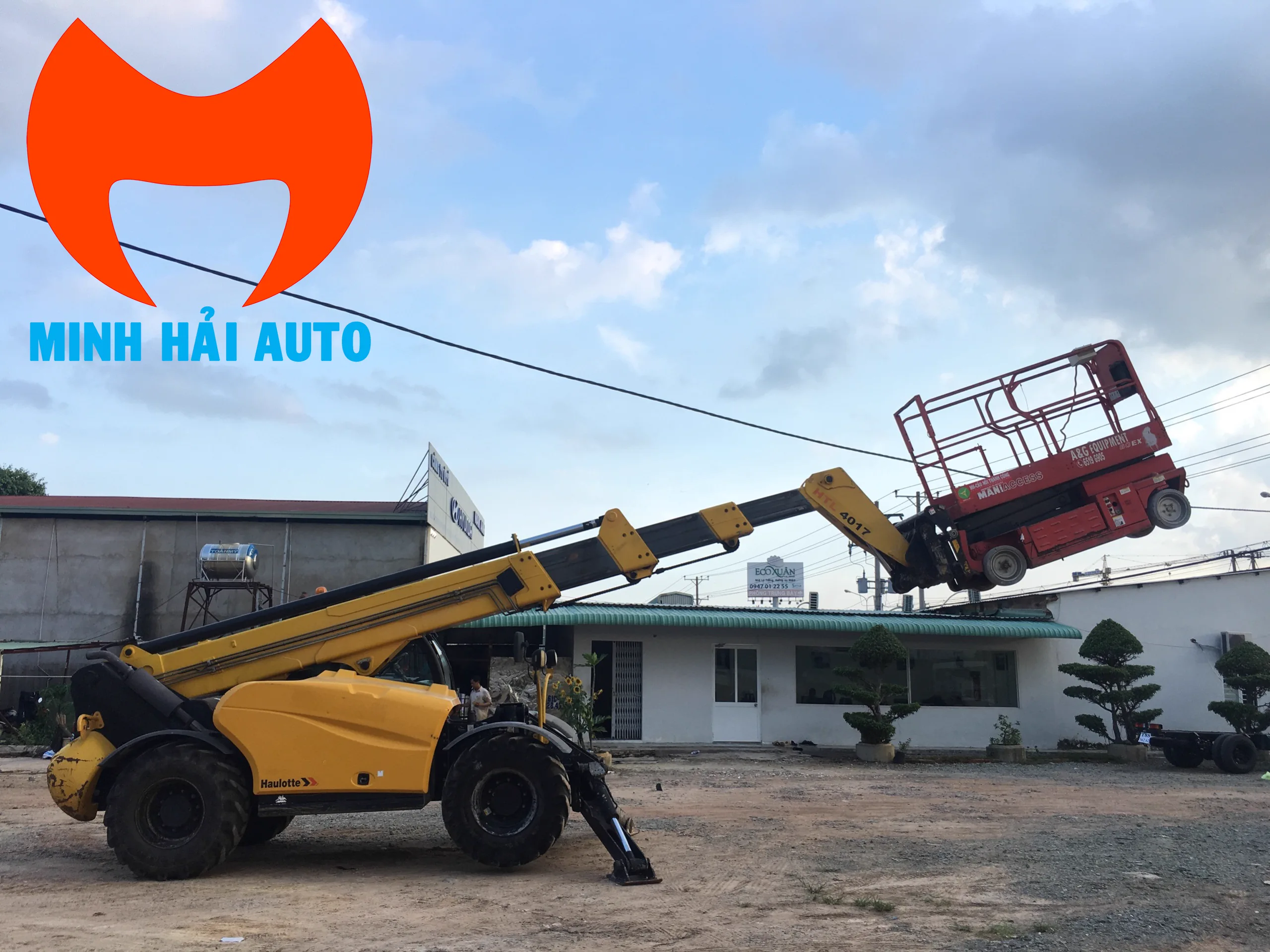 Telehandler Haulotte lắp giỏ nâng người Telehandler Haulotte lắp giỏ nâng người được phê duyệt