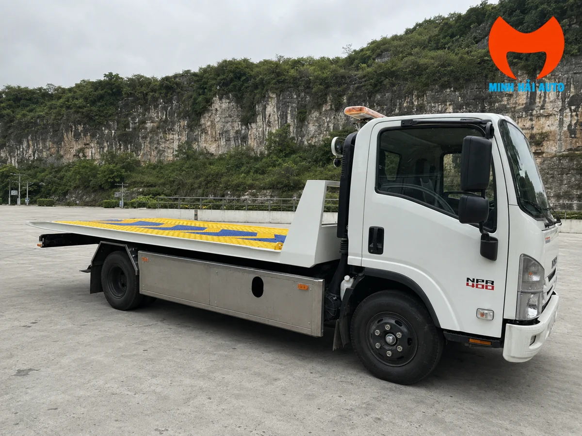 Thân xe cứu hộ sàn trượt Isuzu và mặt sàn chuyên dùng
