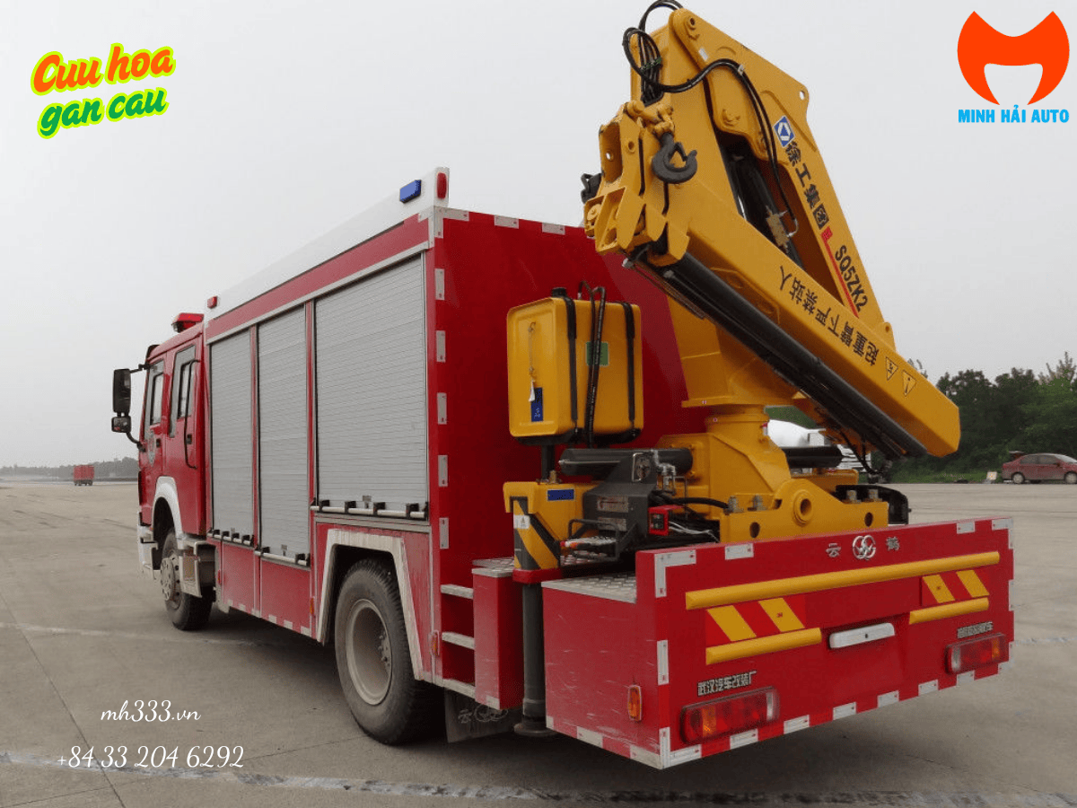 Thiết kế phía sau xe chữa cháy HOWO