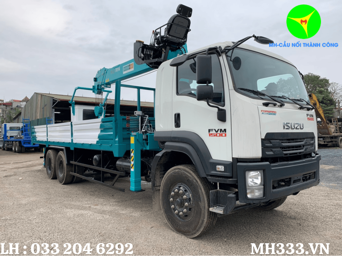 Xe Tải Gắn Cẩu Isuzu FVM34WE4 Lắp Cẩu Hyundai Everdigm HLC7016S 6 Tấn