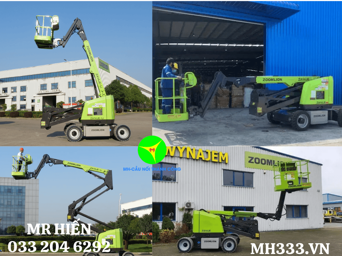 Xe Nâng Người Dạng Khớp Gập Zoomlion ZA14JE-Li làm việc trên cao