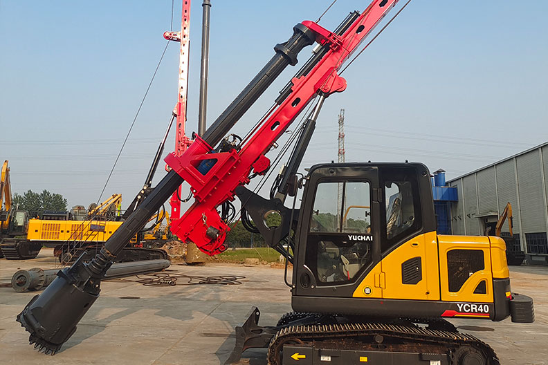 Ứng dụng máy khoan cọc nhồi Yuchai thi công móng cầu đường.