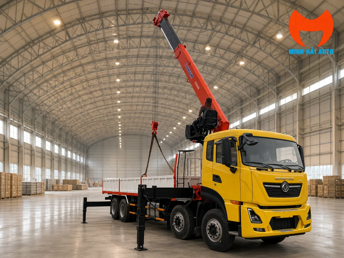 Xe cẩu tự hành 15 tấn triển khai chân chống khi nâng hàng
