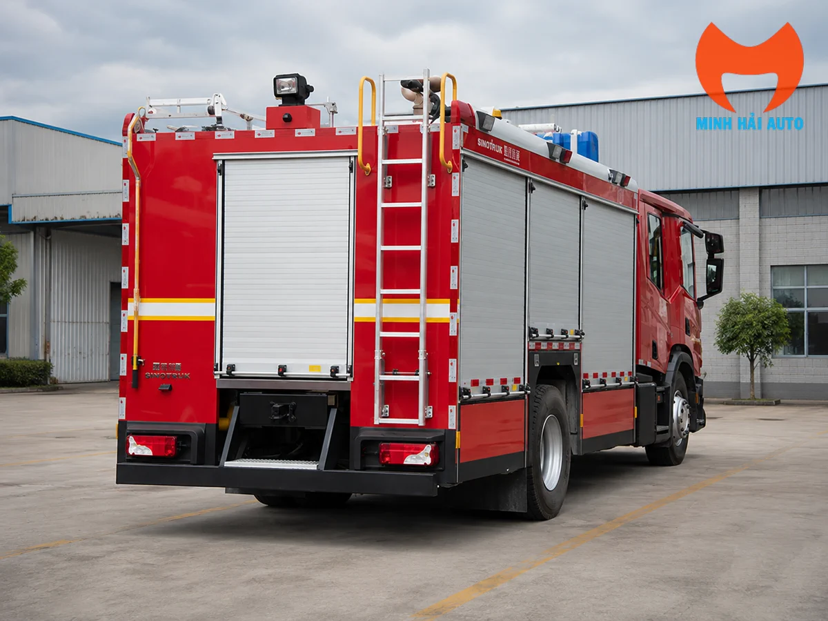 Xe chữa cháy bồn nước 4 khối vật liệu PP không gỉ Xe chữa cháy bồn nước 4 khối vật liệu PP không gỉ