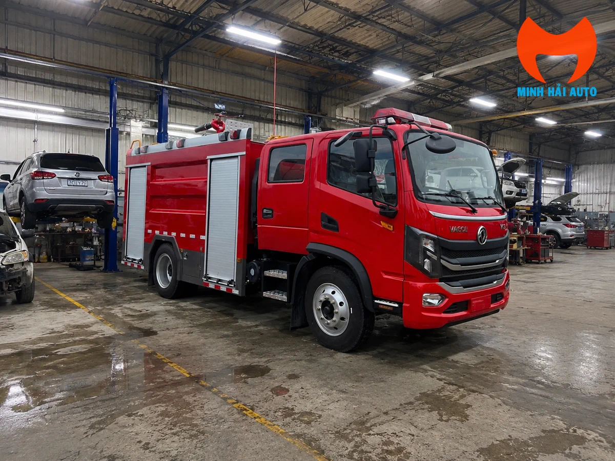 Xe chữa cháy Dongfeng cabin kép chuẩn bị bàn giao tại xưởng
