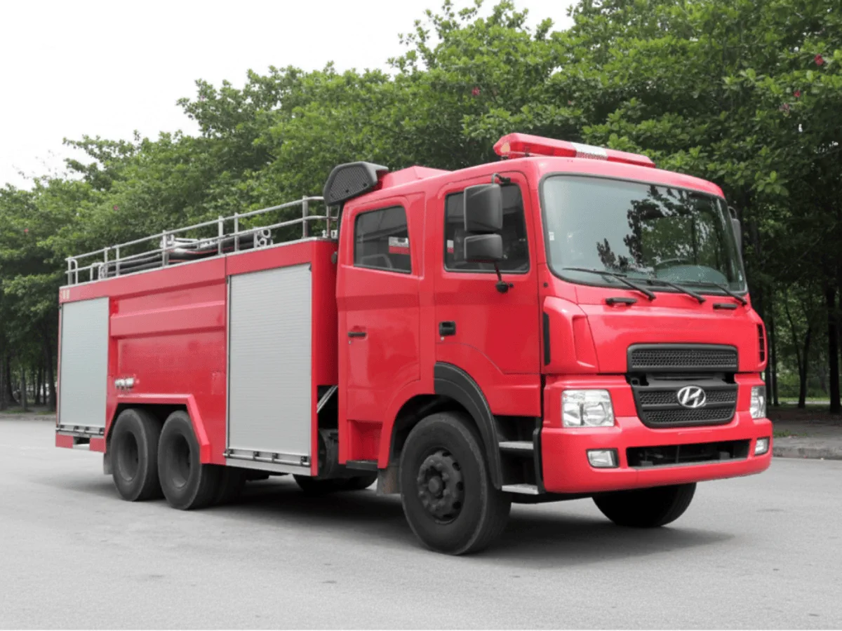 Xe chữa cháy Hyundai 10 khối và mặt bằng quay đầu Xe chữa cháy Hyundai 10 khối cần mặt bằng quay đầu phù hợp