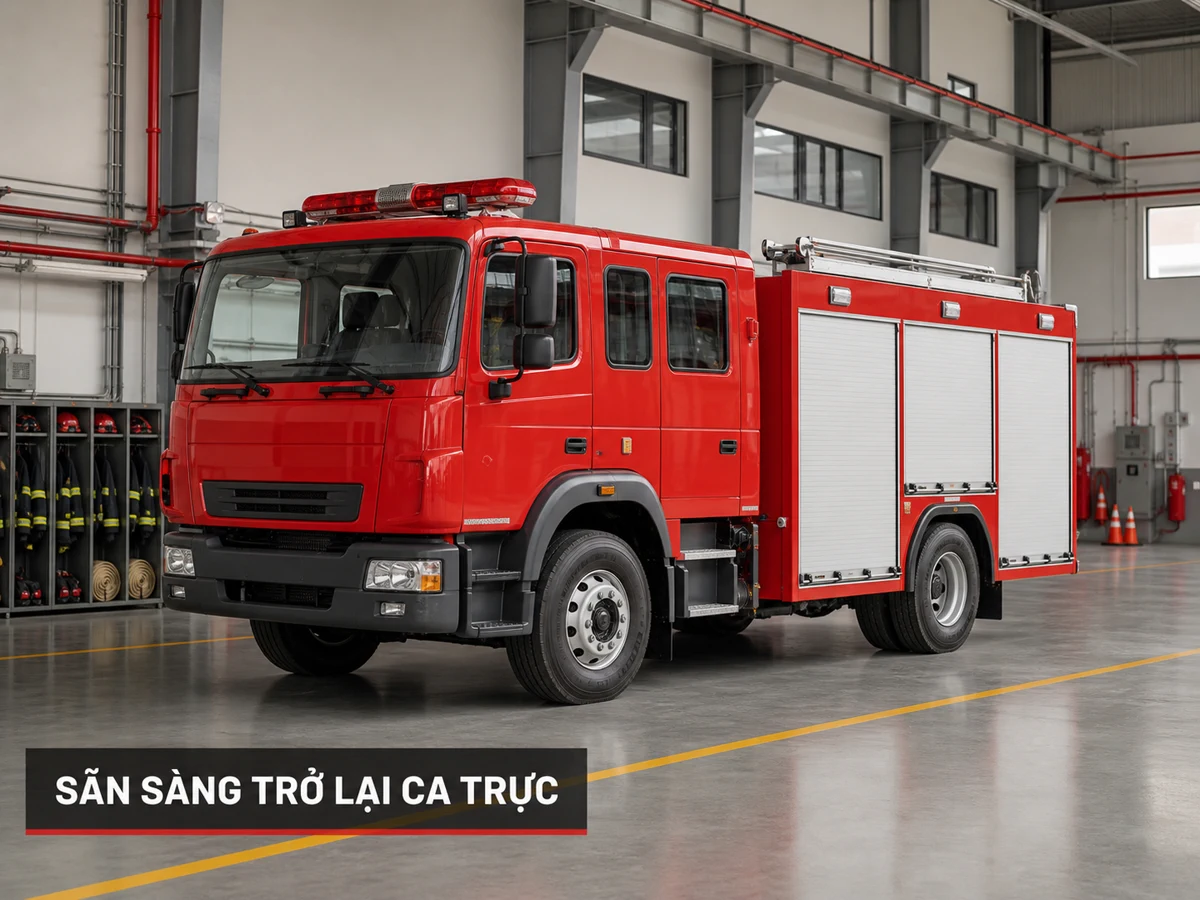 Xe chữa cháy trở lại trạng thái sẵn sàng ca trực