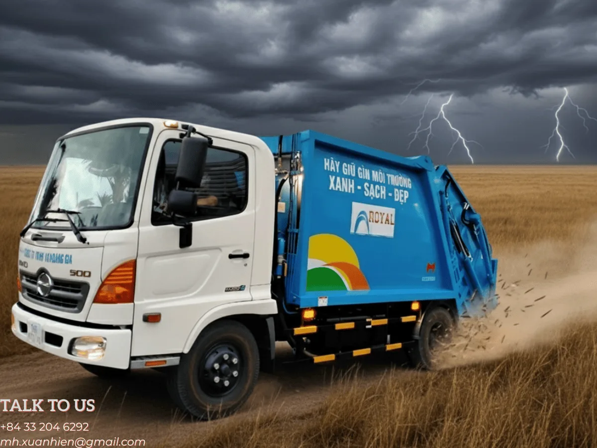 Xe cuốn ép rác Hino 500 Series với thùng cuốn ép phía sau
