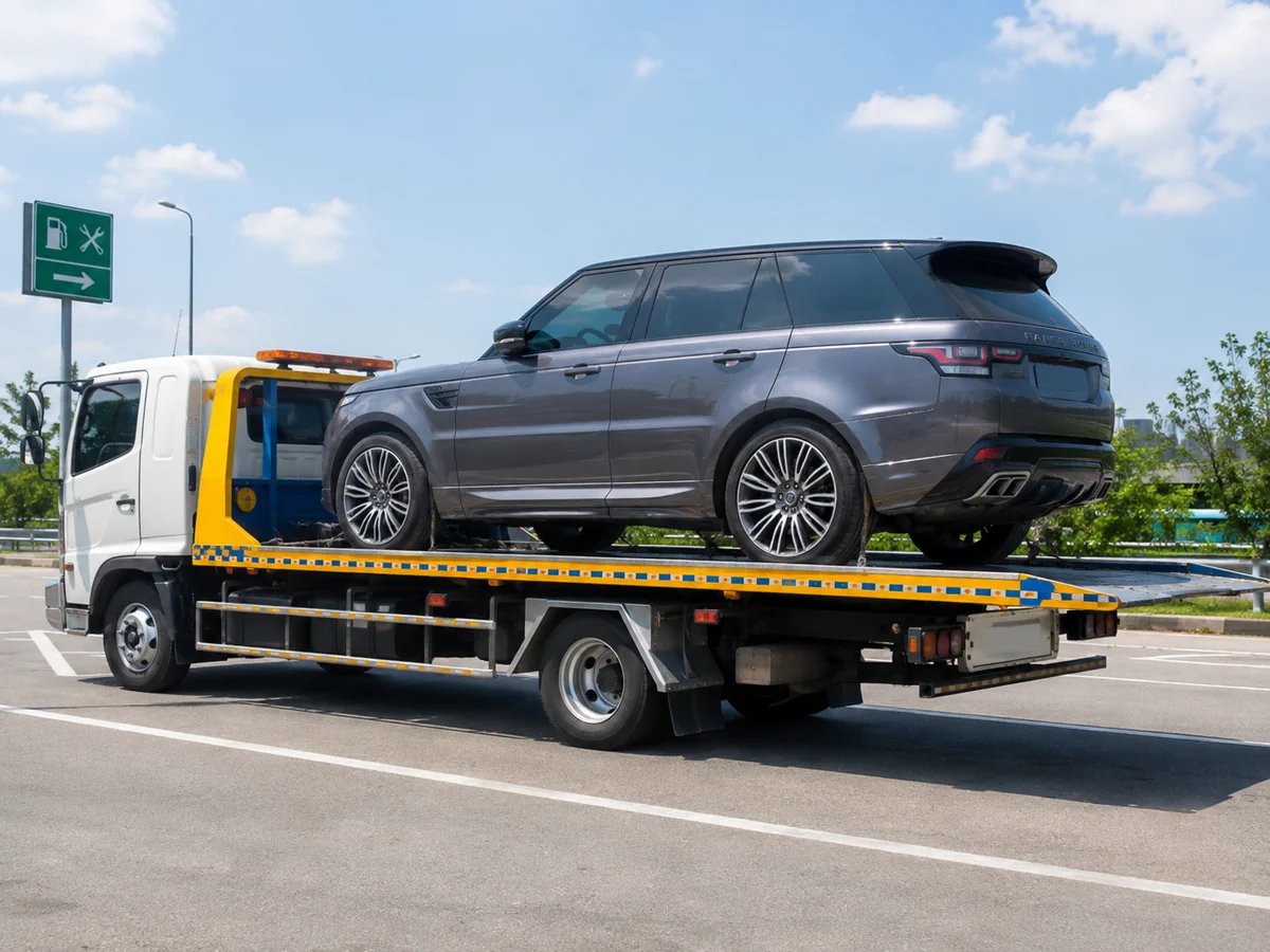 Xe cứu hộ sàn trượt chở xe SUV