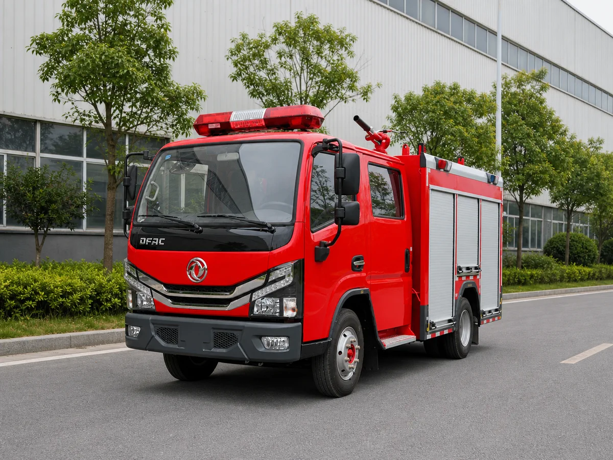 Xe cứu hỏa Dongfeng 2,5 khối cơ động trong nhà máy