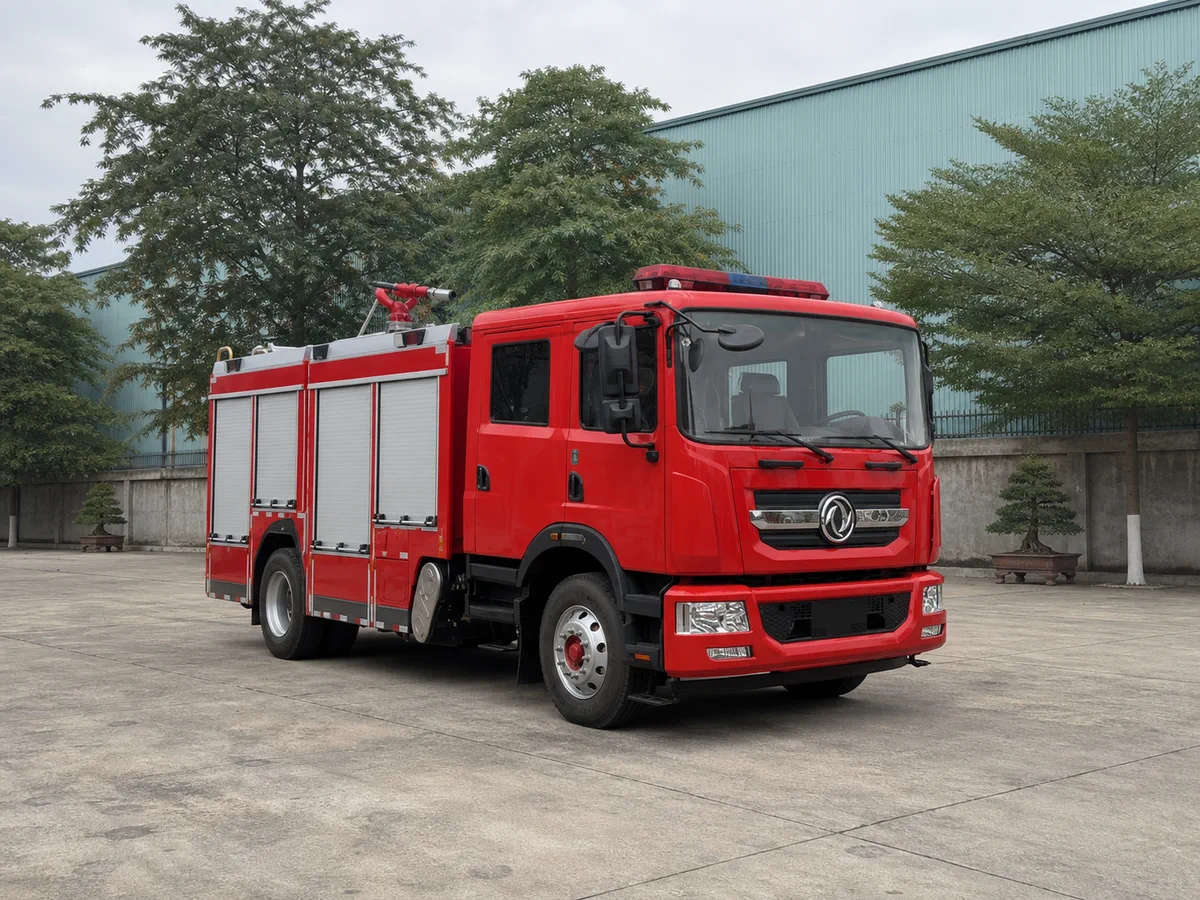 Xe cứu hỏa Dongfeng 7 đến 9 khối cho cơ sở quy mô lớn
