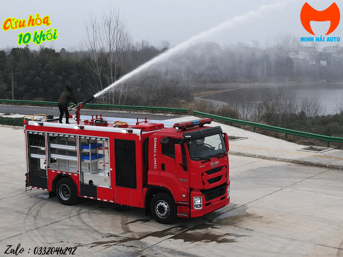 Xe cứu hỏa HINO 10 khối trên nền ISUZU