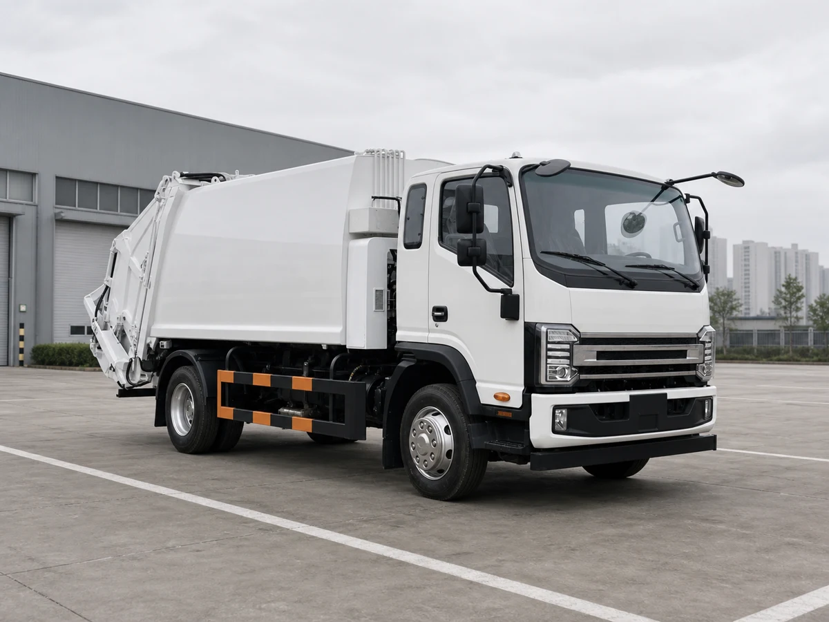 Xe ép rác Fulongma góc trước bên phải