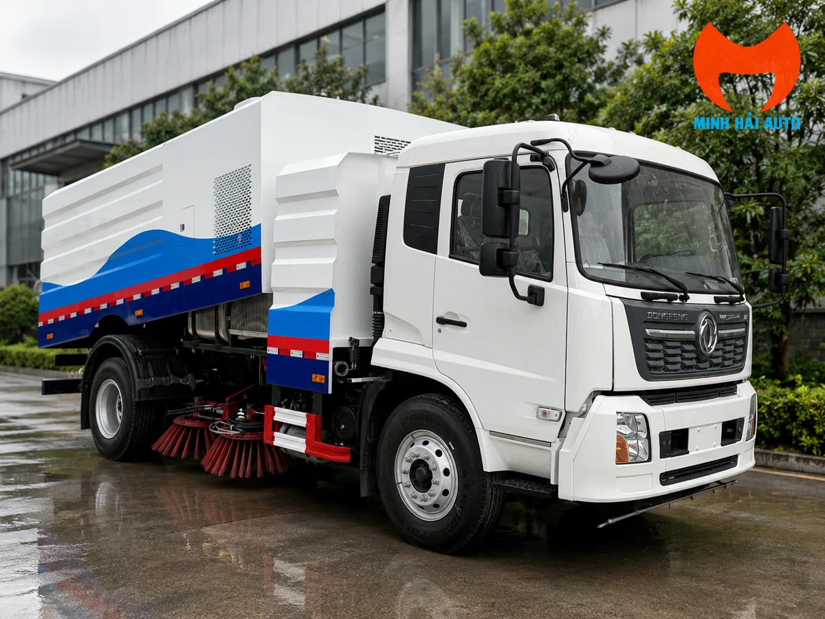 Xe ép rác vận hành trên tuyến thu gom