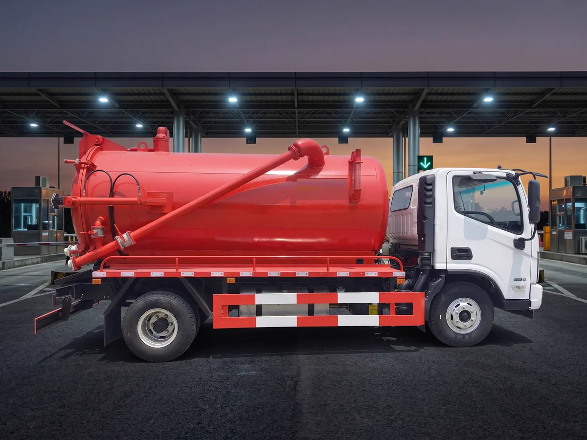 Xe hút chất thải Foton nhìn ngang thân xe