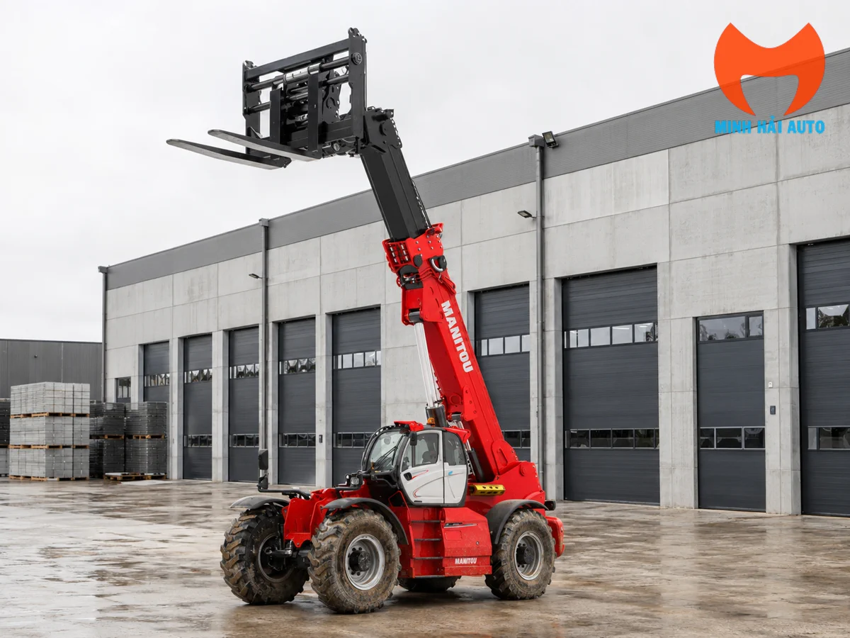 Xe nâng Manitou kiến trúc quay toa minh họa