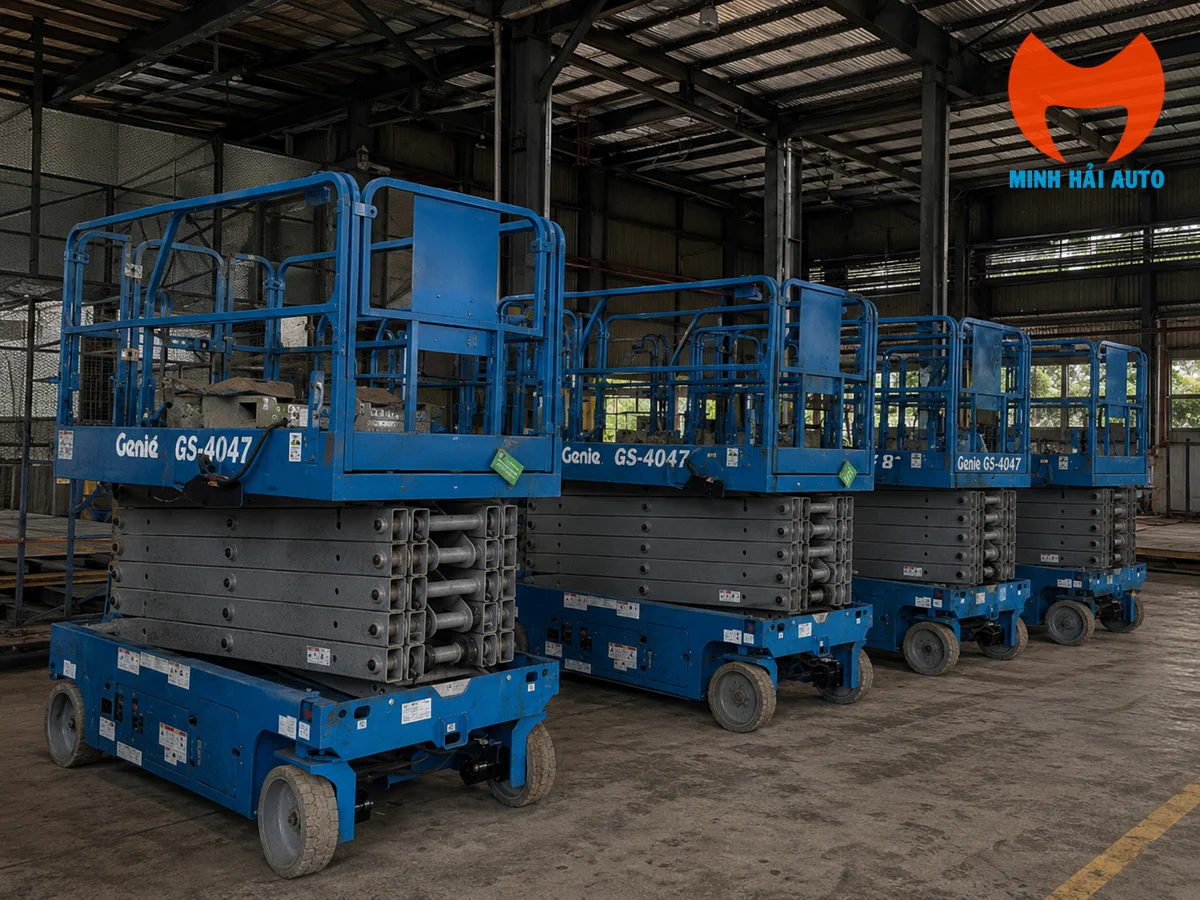 Xe nâng người cắt kéo Palfinger 14m cho thuê tại TPHCM