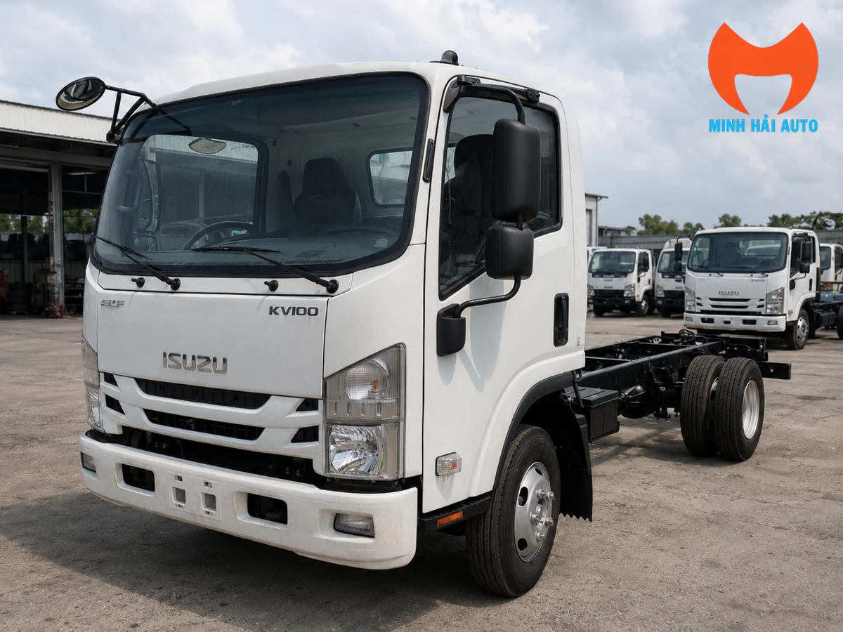 Xe nền Isuzu KV100 dùng đóng xe quét rác 6 khối