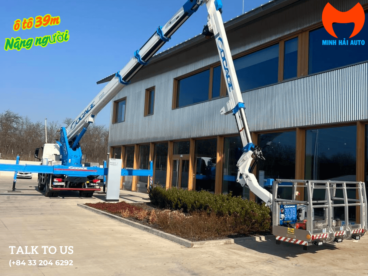 Xe ô tô nâng người 39m Socage 39TJJ với cần ống lồng JIB PHU vươn cao