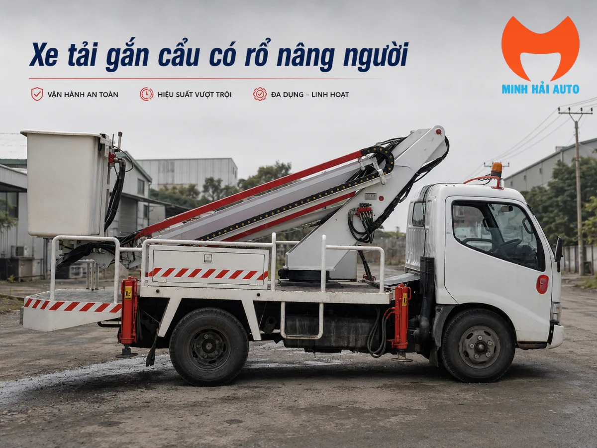 Xe ô tô nâng người chuyên dụng làm việc trên đường phố