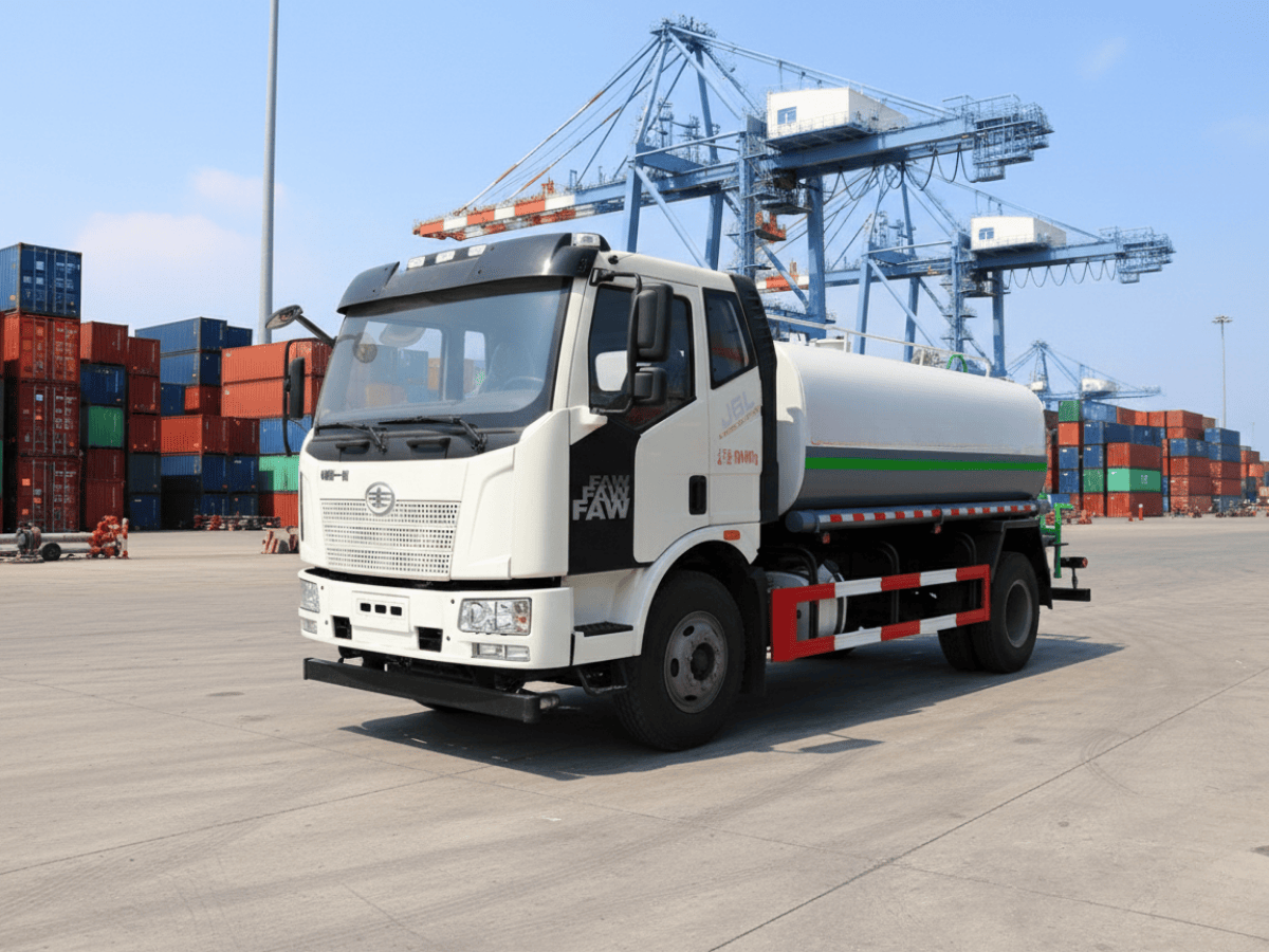 Khoang điều khiển và súng phun cao áp phía sau xe