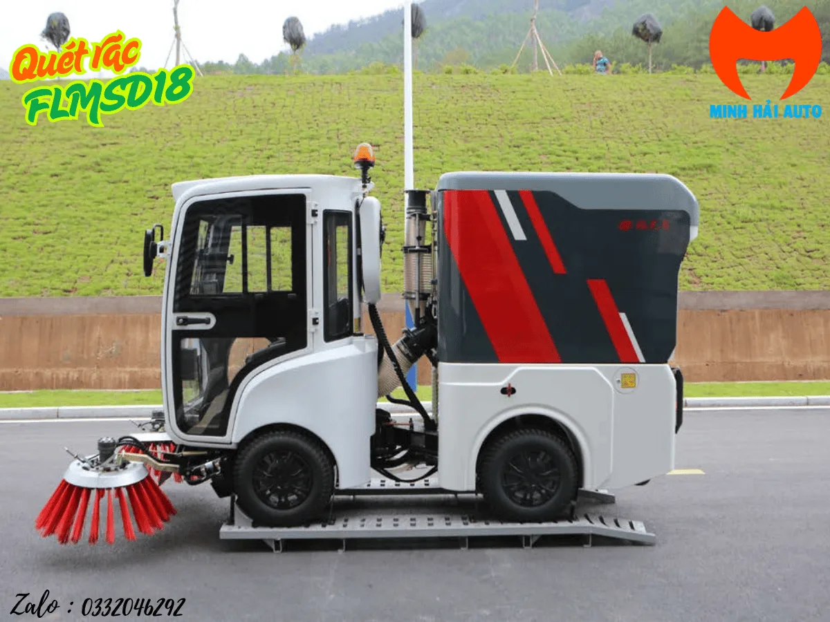 Xe quét đường mini điện FULONGMA FLMSD18 nhìn từ bên trái
