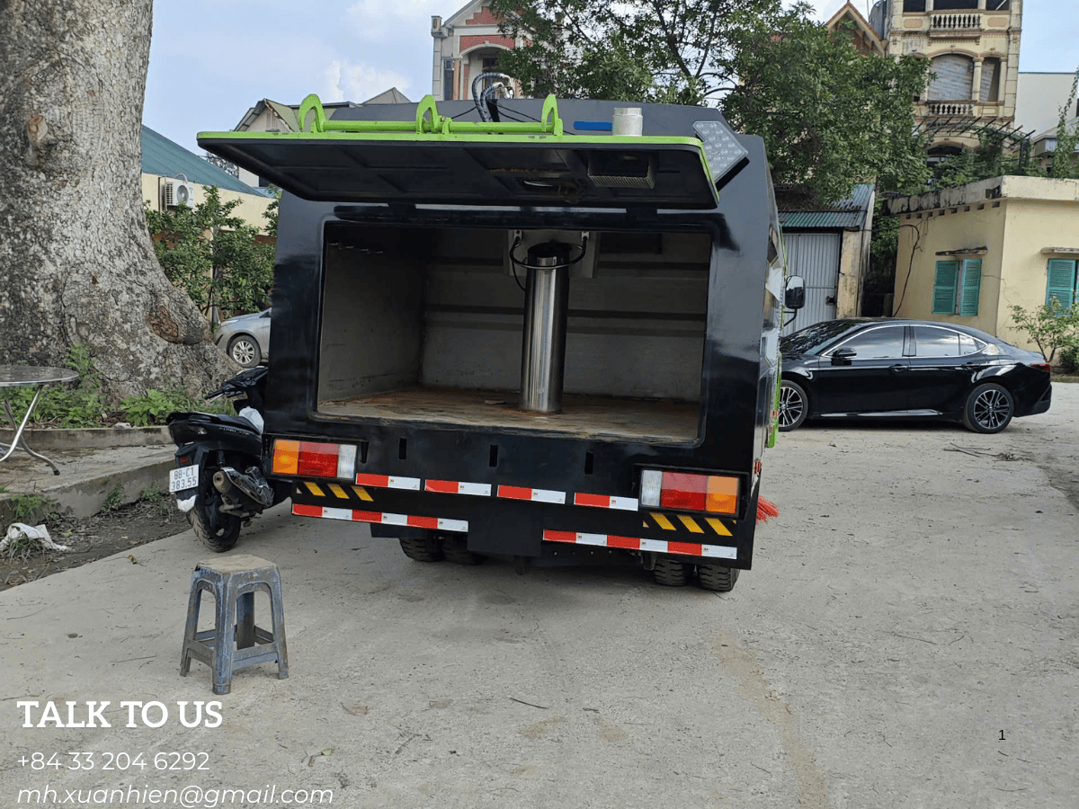 xe quét rác 5 khối cụm hút chân không quạt gió truyền đai