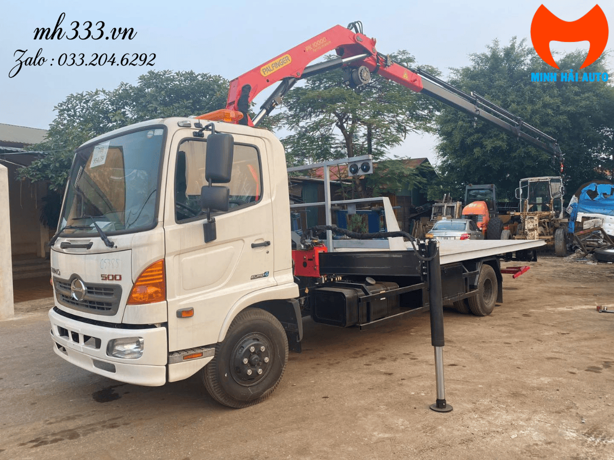 Xe tải Hino FC gắn cẩu đập chuột Palfinger 5 tấn PK10000 chính hãng tại Minh Hải Auto