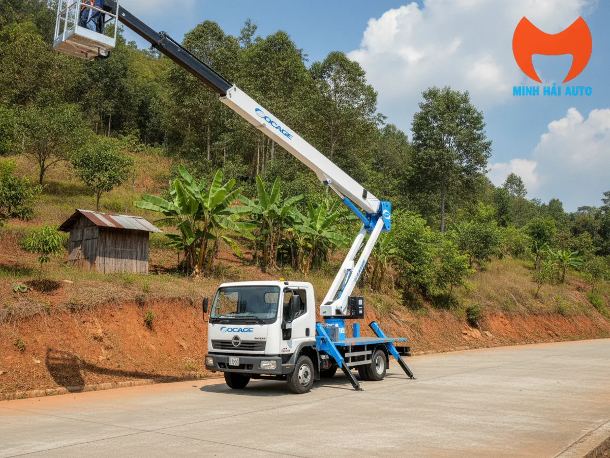 Xe thang nâng người 24m Socage thao tác trên cao