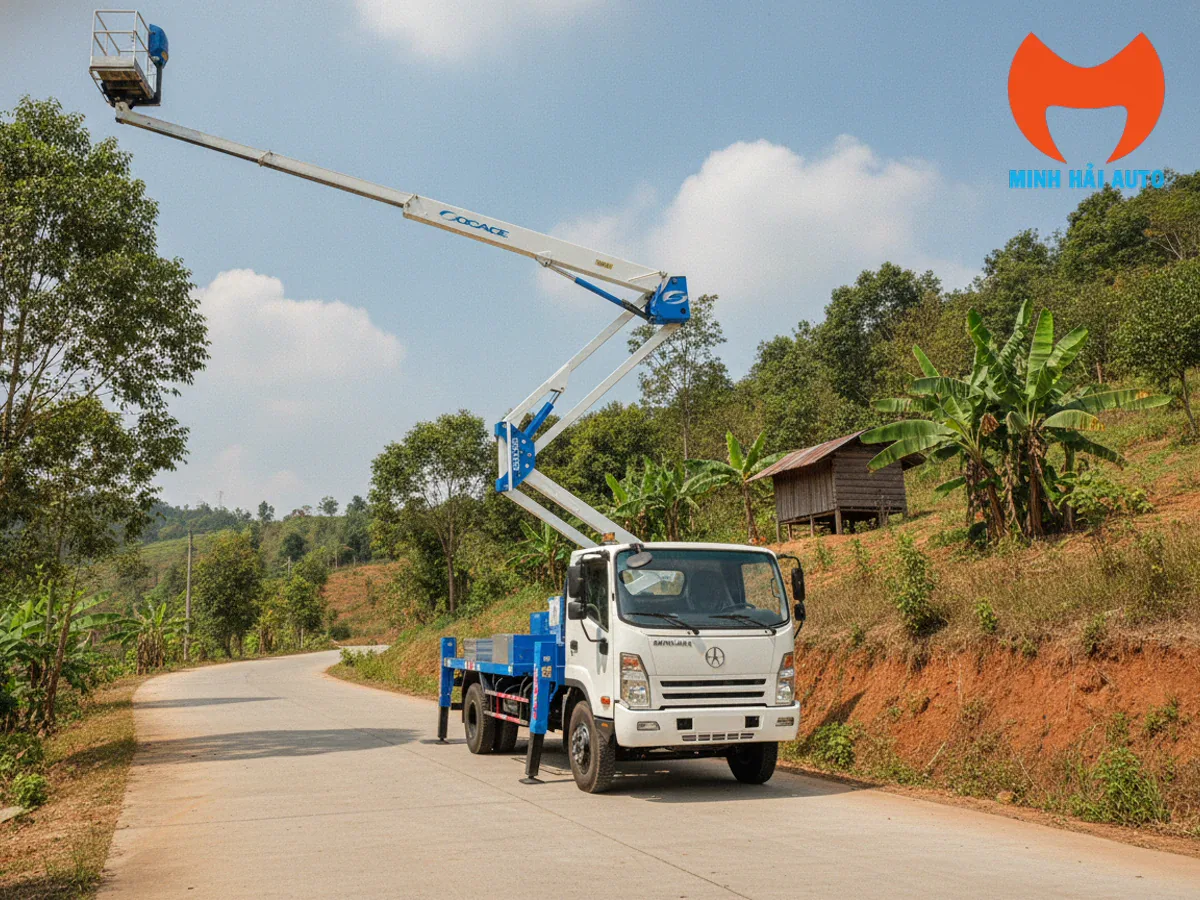 Xe thang nâng người Socage 24m vươn cần