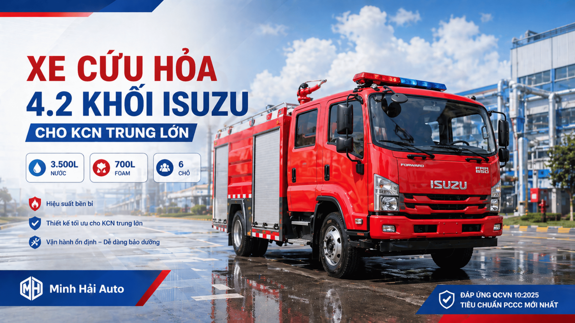 Xe cứu hỏa 4.2 khối Isuzu cho KCN trung lớn