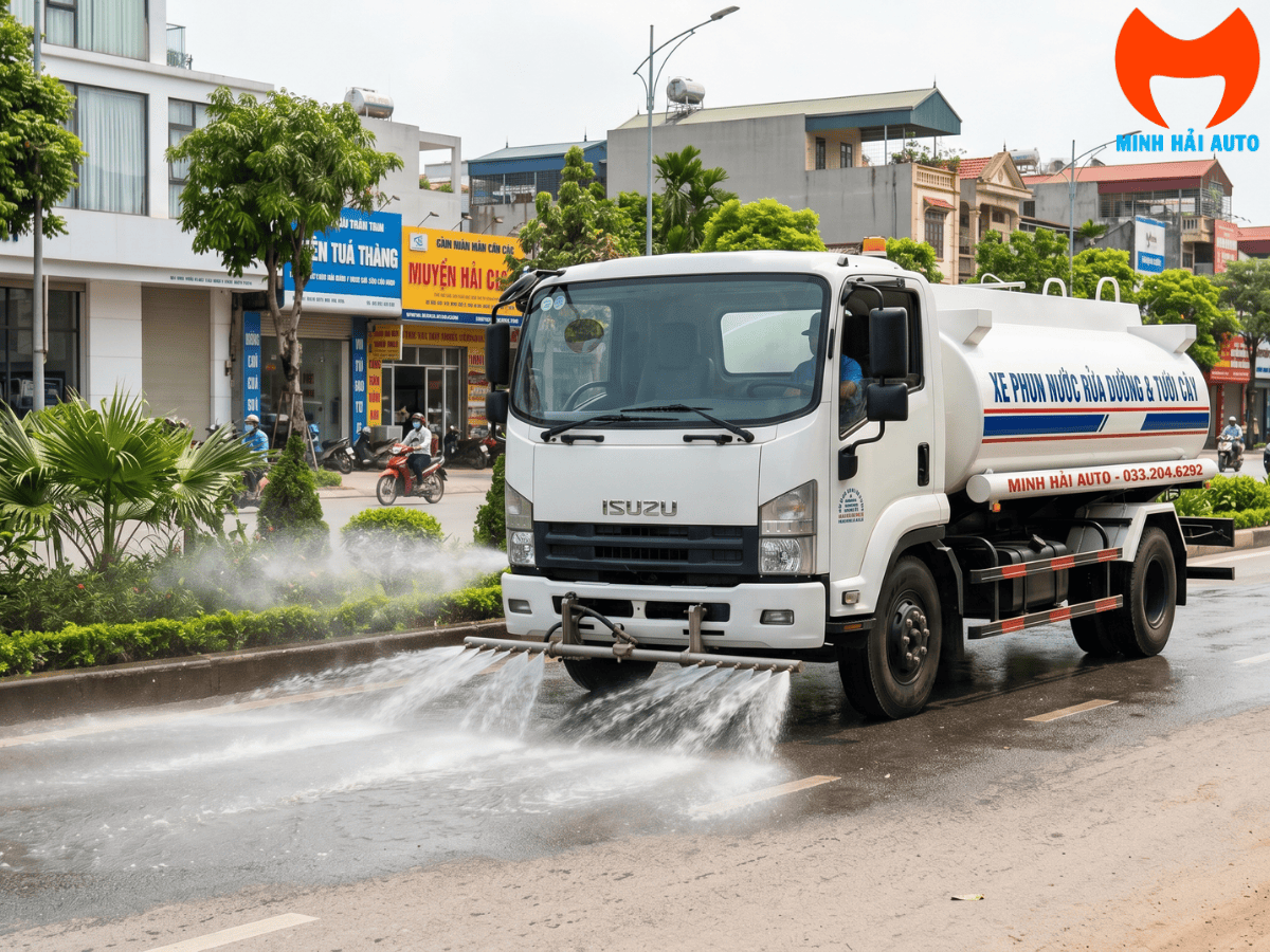 Xe Phun Nước Rửa Đường Tưới Cây