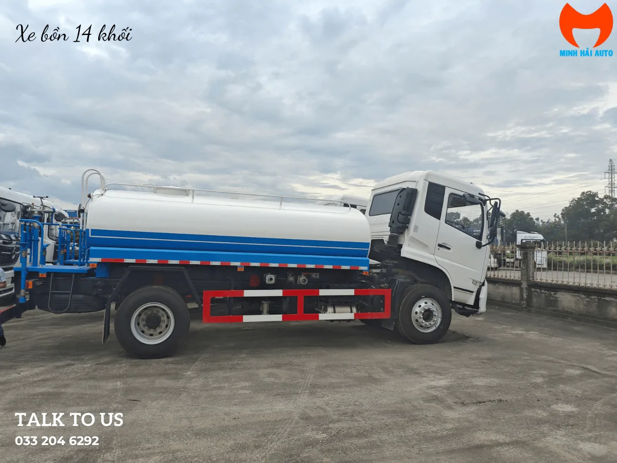 Tổng quan xe bồn 14 khối Dongfeng DFZ5258GPSSZ5D nhìn toàn cảnh từ góc bên