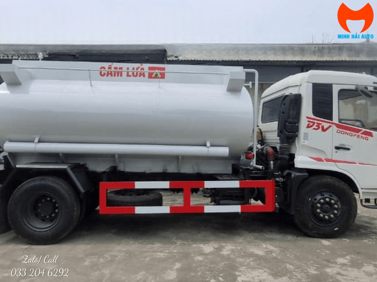 Xe téc Dongfeng khoảng 11 khối nhìn ngang từ bên trái