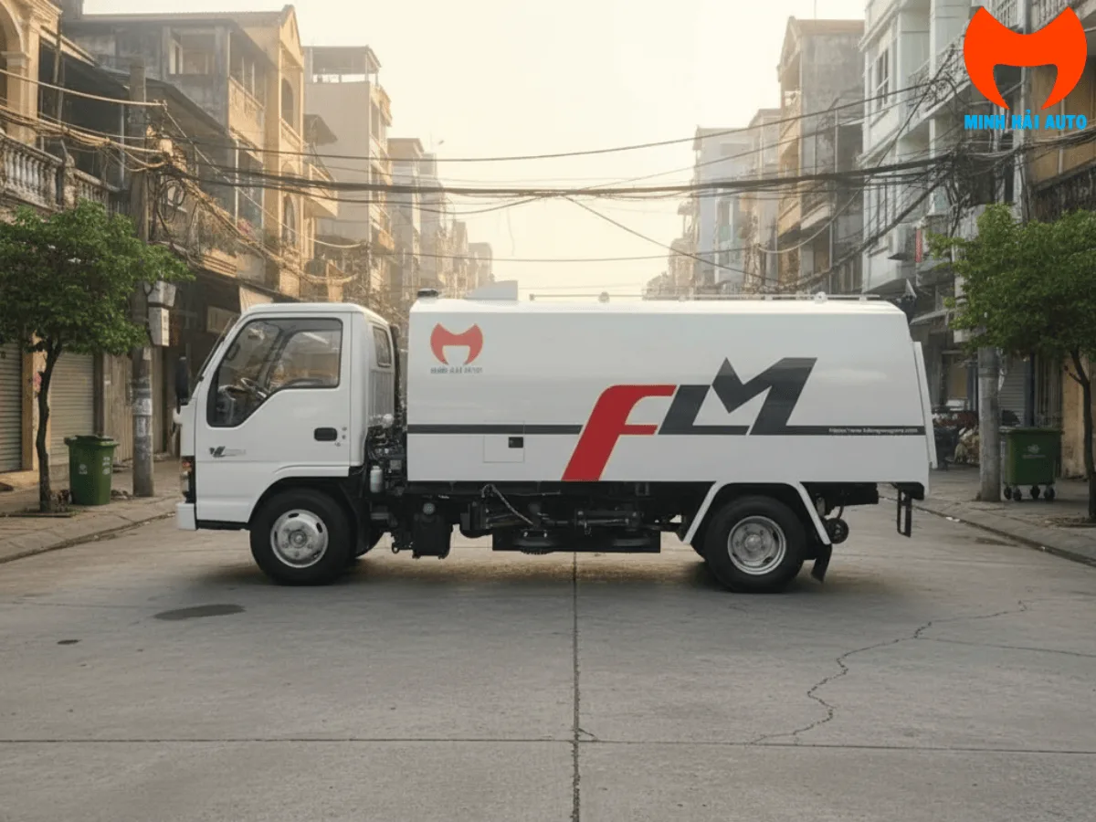 Xe quét Fulongma vận hành trên đường nội bộ