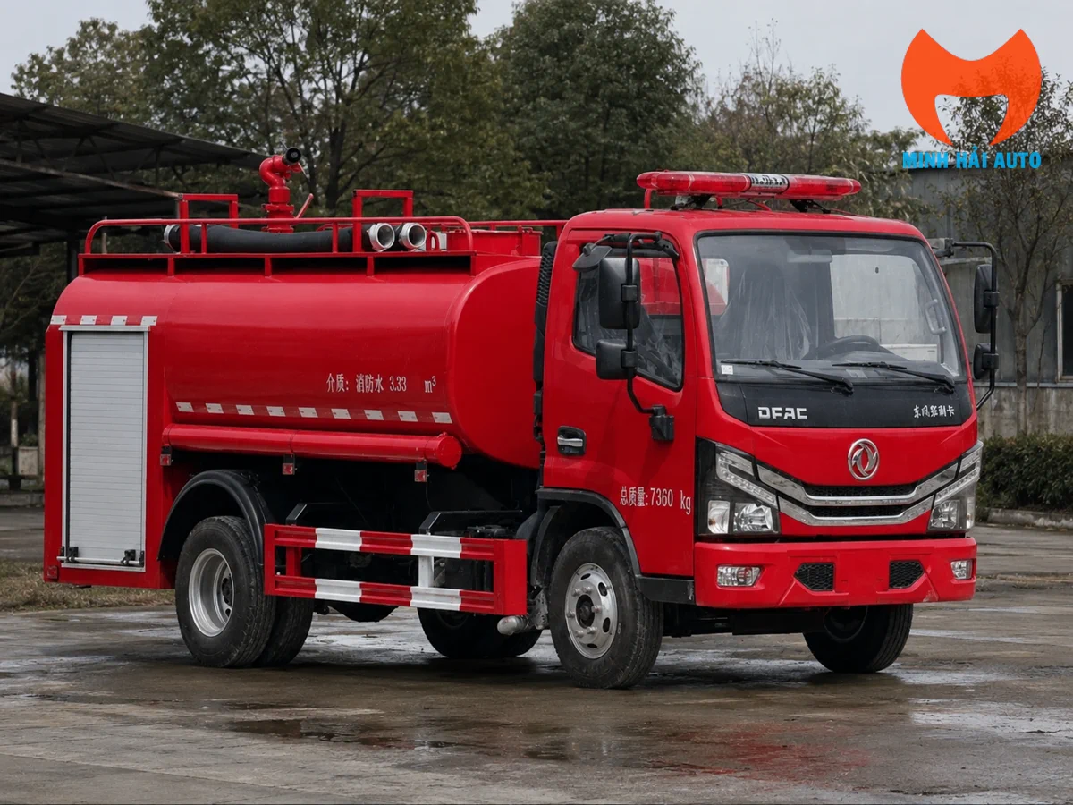 Dấu dung tích 3,33 mét khối trên bồn nước xe Dongfeng