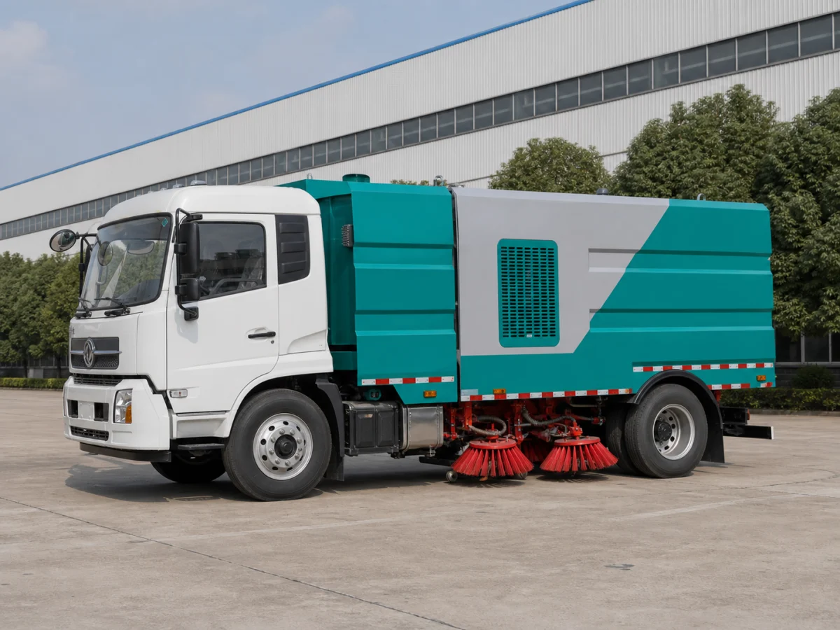 Thân xe và thùng chứa của xe quét đường Dongfeng 12 khối