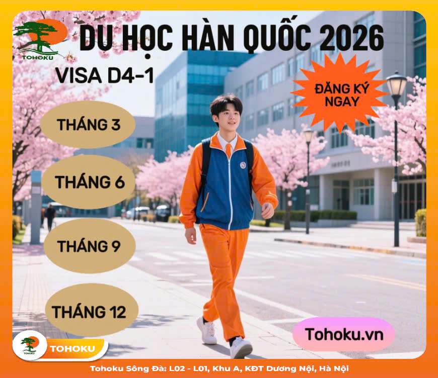 TUYỂN SINH DU HỌC HÀN QUỐC NĂM 2026- DU HỌC VỪA HỌC VỪA LÀM