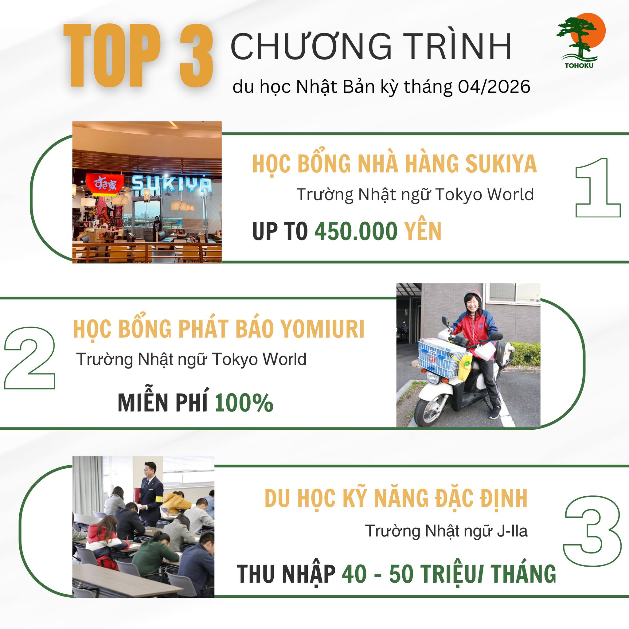 TOP 3 Chương Trình Du Học Nhật Bản Kỳ Tháng 04/2026