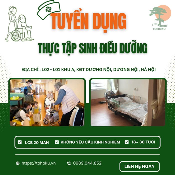 TUYỂN DỤNG LIÊN TỤC: THỰC TẬP SINH ĐIỀU DƯỠNG NHẬT BẢN