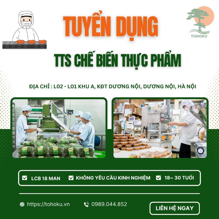 [THI TUYỂN 12.09.2025] ĐƠN HÀNG: CHẾ BIẾN THỰC PHẨM (NỮ)- EHIME