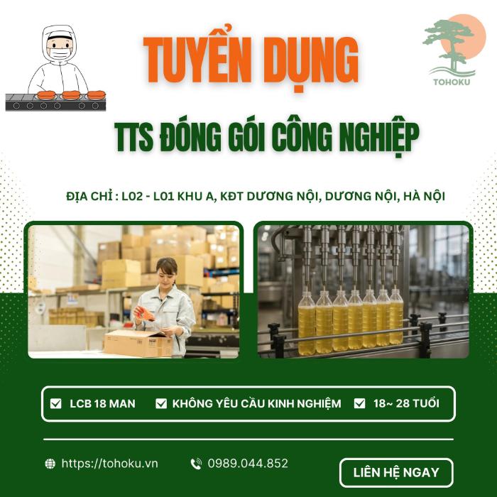 [ THI TUYỂN 29.10.2025] ĐƠN HÀNG: ĐÓNG GÓI CÔNG NGHIỆP (NỮ)- FUKUOKA