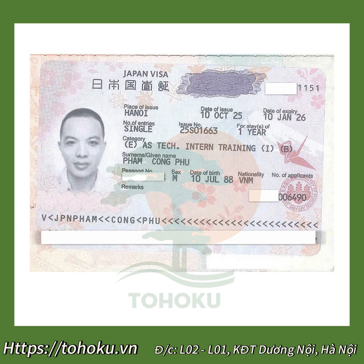 [20. 10. 2025 ] THÔNG BÁO VISA: 02 VISA LÀM VIỆC TẠI NHẬT BẢN