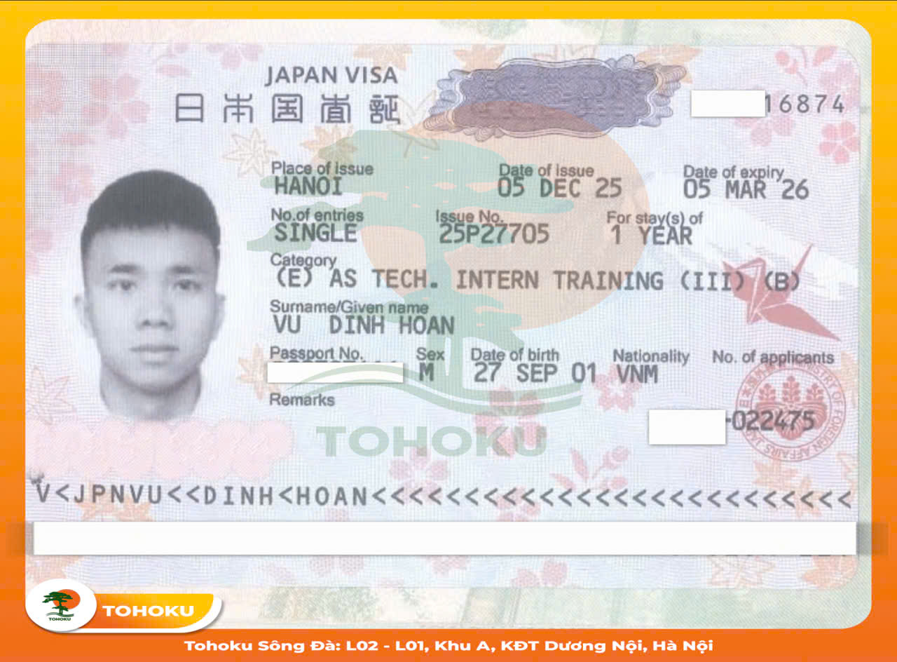 [ 12.12.2025- THÔNG BÁO VISA]: CHÚC MỪNG HỌC VIÊN VŨ ĐÌNH HOÀN ĐÃ CÓ VISA