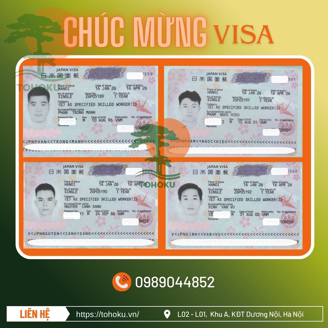 [ 21.1.2026- THÔNG BÁO VISA] CHÚC MỪNG NHÓM 4 BẠN   KỸ NĂNG ĐẶC ĐỊNH ĐÃ CÓ VISA