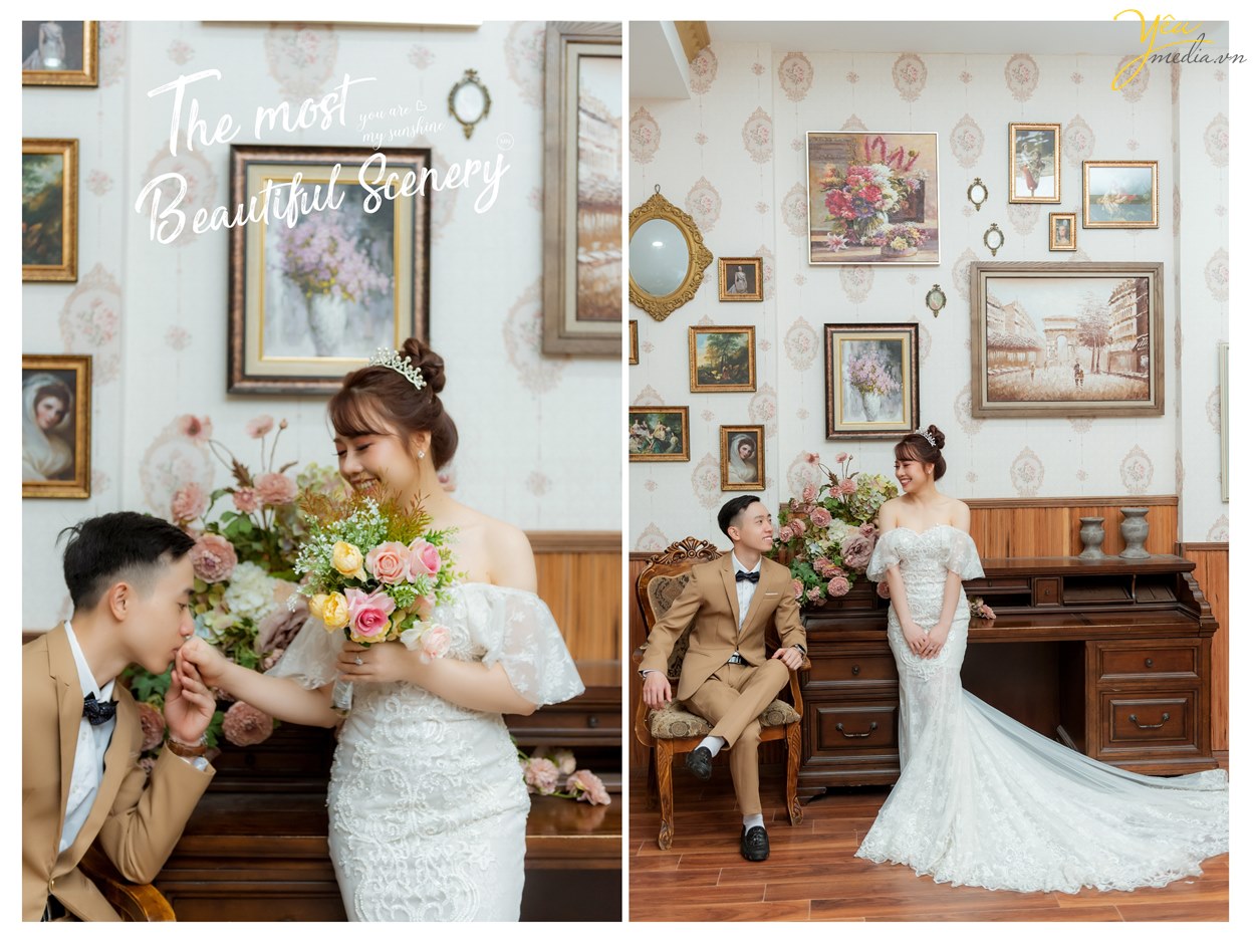 Album ảnh cưới chụp buổi tối lãng mạn tại Santorini Park Yên Sở: cặp Việt Anh - Duy Anh