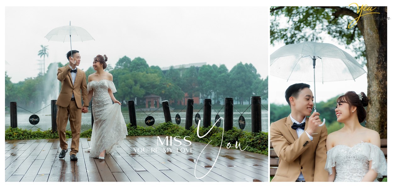 Album ảnh cưới chụp buổi tối lãng mạn tại Santorini Park Yên Sở: cặp Việt Anh - Duy Anh